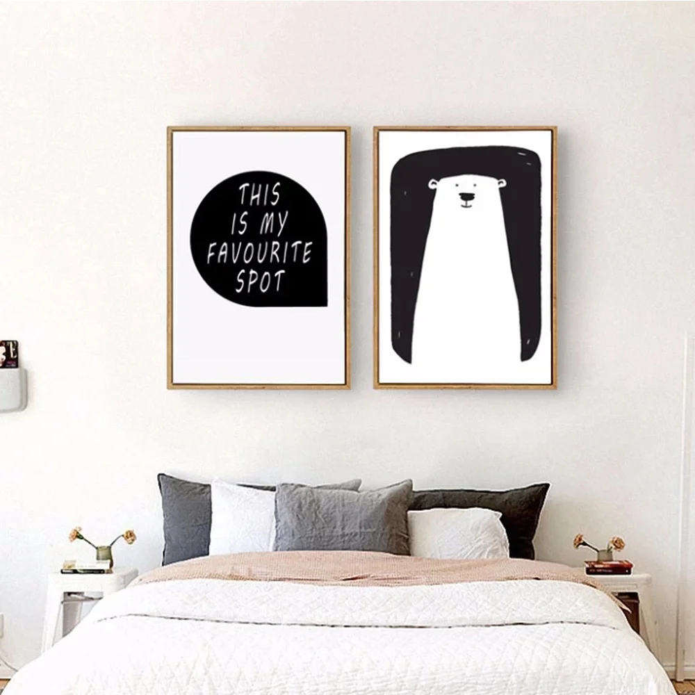 

Nursery Posters Prints Nordic Animal Canvas Oil Painting Kids Wall Art Pop Wall Pictrues For Living Room Decor , NO Frame