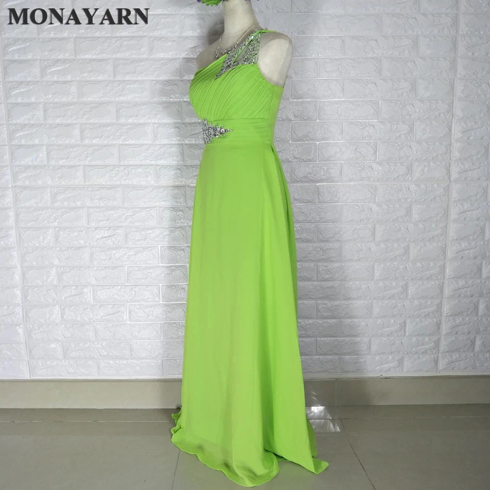 

Cheap Evening Dress 2017 Chiffon Crystal Sweet One Shoulder Long Party Dress Plus Mother Of The Bride Dresses Sexy Prom Dress