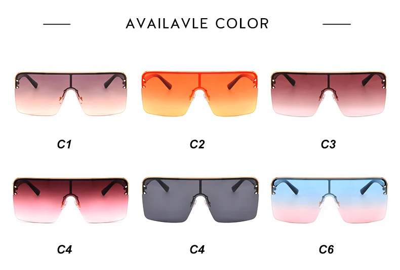 

Fashion Oversized Square Sunglasses Women 2019 Brand Designer Vintage Gradient Blue Pink Sunglasses For Women Men Eyewear UV400