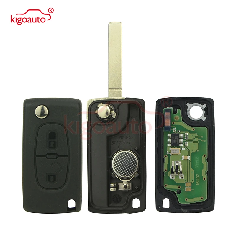 CE0536 434 МГц FSK ID46-PCF7961 чип Автомобильный Дистанционный ключ 2 кнопки VA2 для Peugeot 207 208