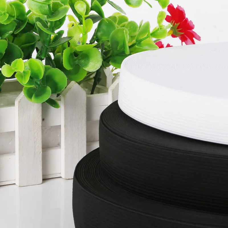 Width 0.6-5cm 5M White Black Elastic Band Spandex Belt Trim Sewing/Ribbon Clothes Flex Sewing Material for Shorts Skirt Trouse