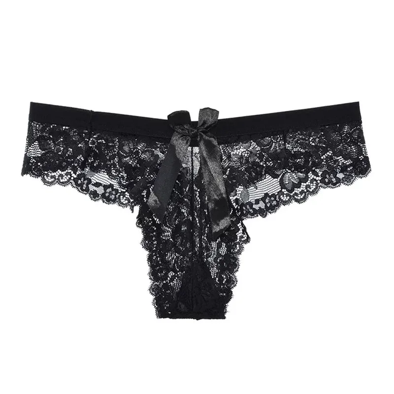 Женские кружевные трусы с бантом и низкой талией | Женская одежда