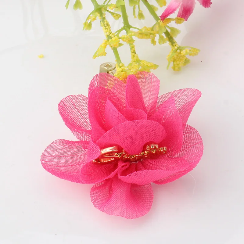 M New Chiffon Flower Smile Letter Hairpins Baby Children Hair Accessories Girls Fresh Color Clip | Детская одежда и обувь