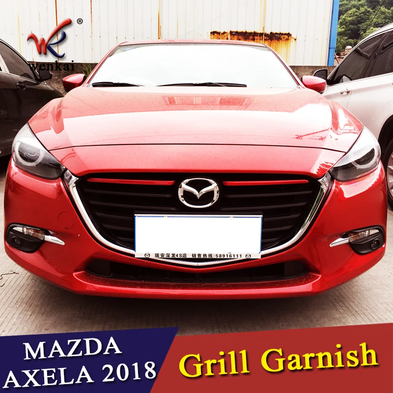 Для Mazda 3 Axela BM передняя решетка радиатора Решетка Гриль Крышка отделка вставка литье Garnish Guard стайлинга автомобилей