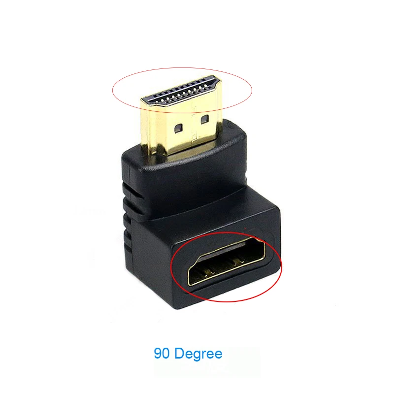 90 Degree 1/2/5 шт.-HDMI-Male к HDMI переходник с внутренней резьбой 90 градусов 270 градусов угол HDMI удлинитель конвертер для HDTV - Цвет: 90 Degree
