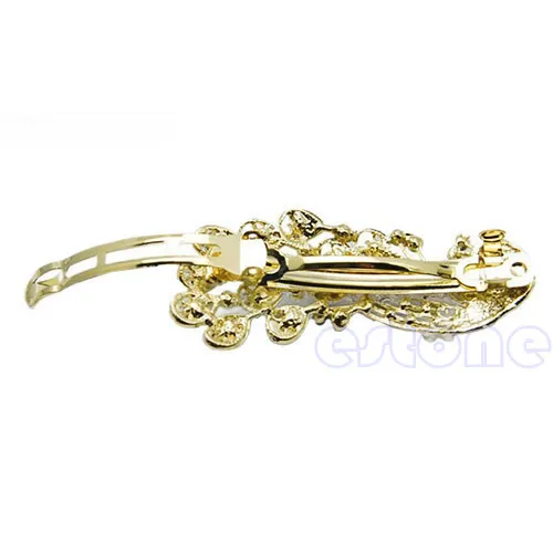 Шпилька для волос в стиле ретро с кристаллами виде павлина|hair clip|rhinestone girlh clip |