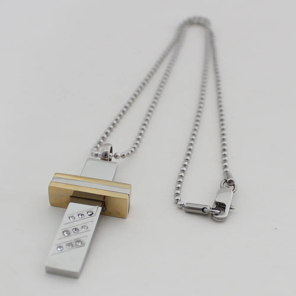 YAFFIL Gold Sliver Chain Male Necklace Men Jewelry Birthday Gifts Religious Cross Pendant Gift Fashion Pendants New | Украшения и