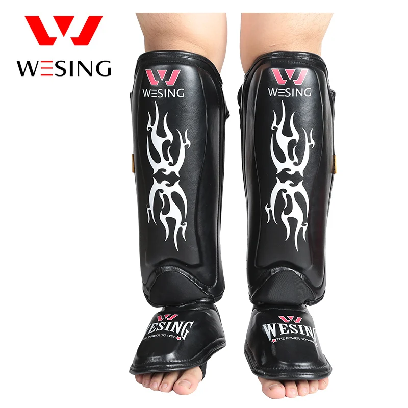 Wesing Muay тайские щитки для голени каратэ защита ноги хвостовик ног Kickboxing MMA колена