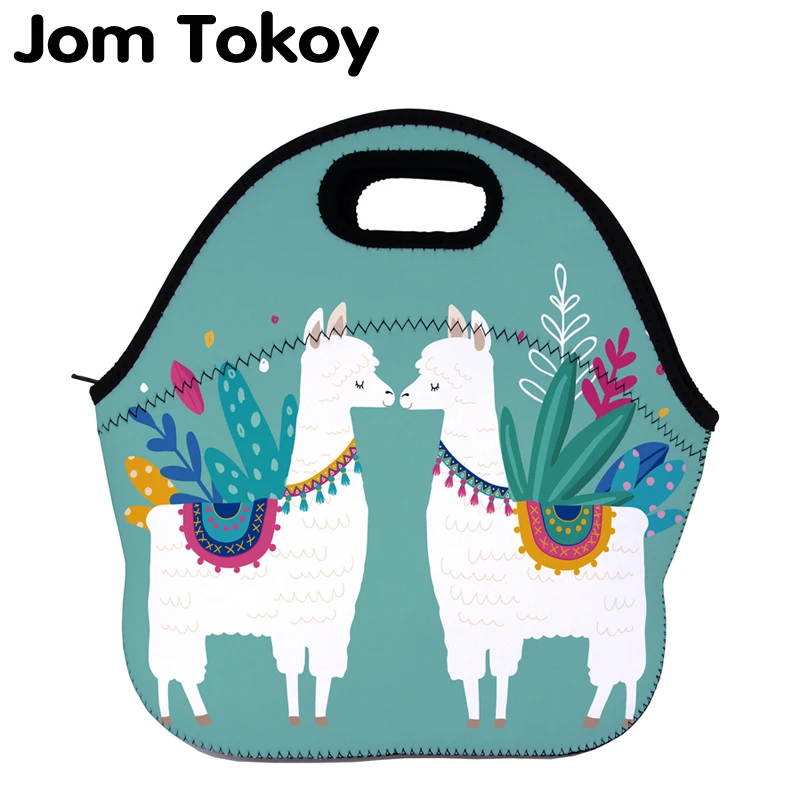 Jom Tokoy Alpaca термоизолированные сумки для обедов с принтом для женщин, Детская Термосумка, Ланч-бокс, пищевые сумки для пикника, сумки-тоут