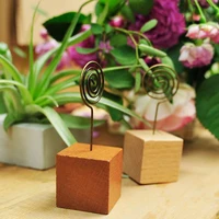 100pcs wooden wedding party reception place card holder stand number name table menu picture photo clip card holder za5477