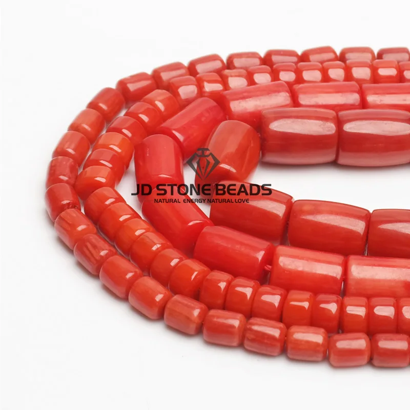 JD Stone Beads Free Shipping Sardinian Coral Drum Barrel Shape Semi-Finished Handmade Bracelet Accessory | Украшения и аксессуары
