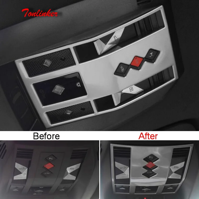 

Tonlinker 1 PCS Front reading lights Cover sticker for CITROEN DEESSE DS7 2018-19 Car Styling Stainless steel Cover Stickers