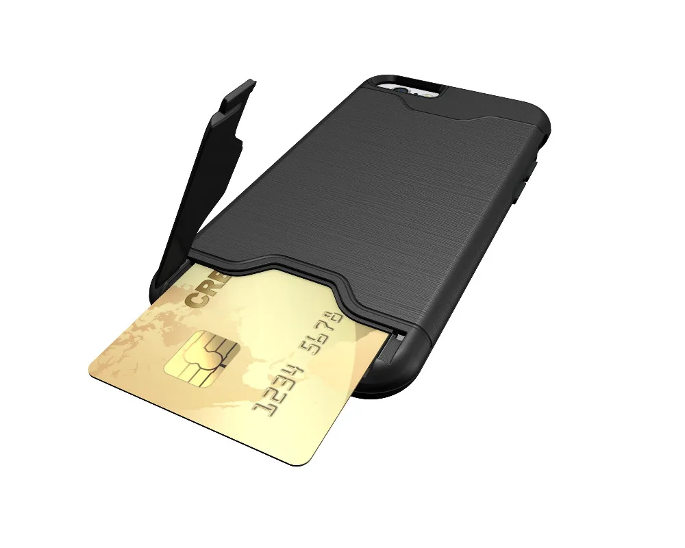 Роскошный чехол 2 в 1 для iphone 6 6s Armor Case скрытый чехол-слайдер со слотом для карт держатель подставка для телефона защитный чехол