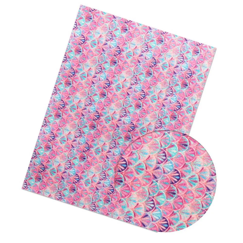 3 IBOWS 22*30CM Glitter Fabric Shiny Mermaid Printed Fine Glitter for DIY Bag Shoes Accessories Fabric Handmade Hair Bows Material - Цвет: 3