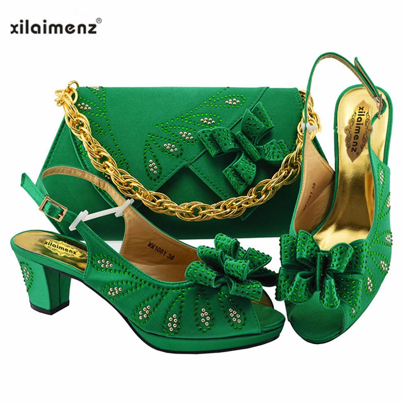 Comfortable Heels Hot Selling 20189 Pink Color Woman Shoes And Matching Bag Set Italian Style Pumps For Party | Обувь