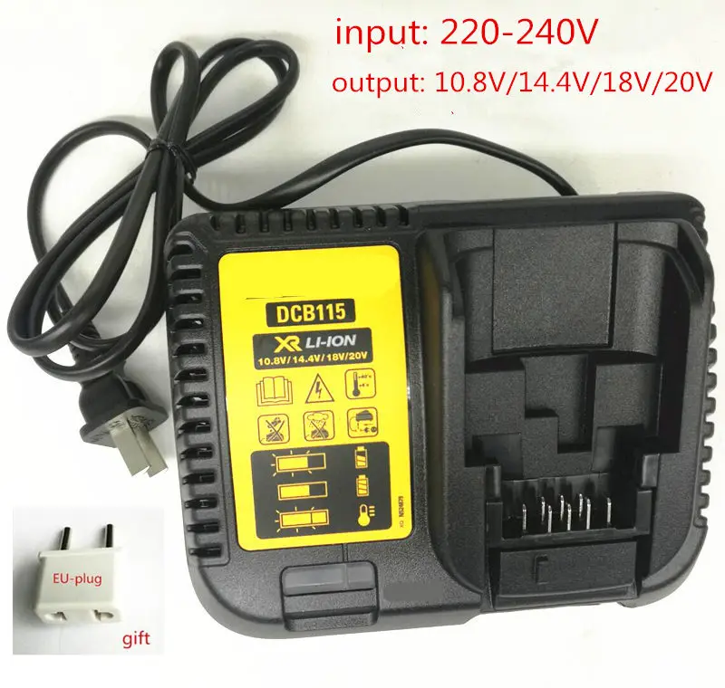 Зарядное устройство DCB115 для DEWALT DCS373 DCH133 DCD996 DCD995 DCD991 DCD990 DCD796 DCD795 DCD790 DCD785 DCD777 DCD735 DCD730 DCF889