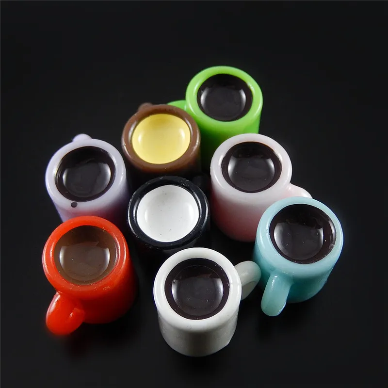 10 шт. Модные Смола Шарм Имитация Кофе Чашки Подвески Ювелирные Изделия Выводы