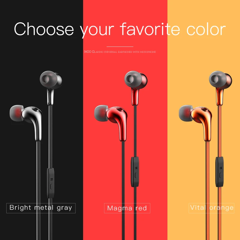 Спортивные наушники вкладыши HOCO M30 с микрофоном и басами для xiaomi iPhone Samsung