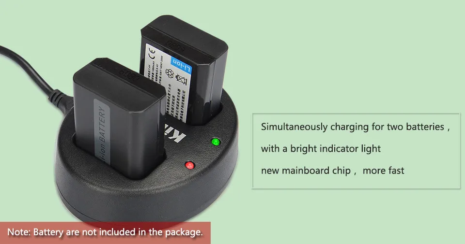 KingMa NP-FW50 NPFW50 FW50 двухканальный Батарея USB Зарядное устройство для sony NEX-3 NEX-5 NEX-6, US/EU/AU NP FW50