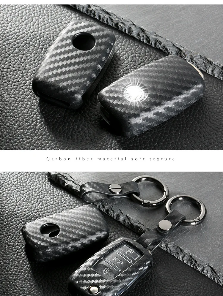 Peacekey силиконовый карбоновый чехол для ключей автомобиля для VW Polo Golf 4 5 6 Passat Tiguan Jetta Bora Eos Scirocco для Skoda Octavia A5 Fabia