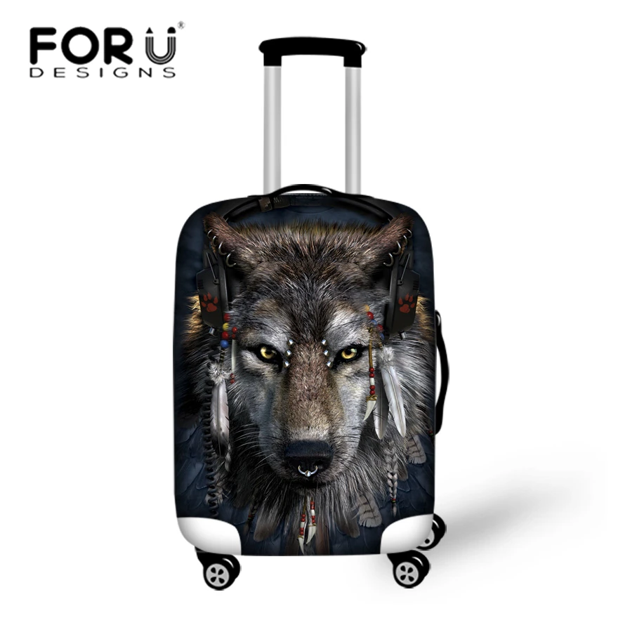 FORUDESIGNS дорожный защитный чехол на чемодан 3D чехлы с принтом волка для 18 30 дюймов