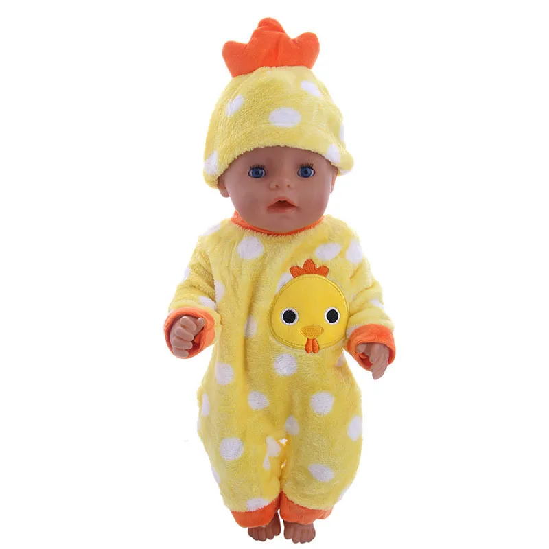 Cute Plush Chick&ampElephant Pajamas&ampNightclothes Fit 18 Inch American&amp43 CM Baby Doll Clothes Accessories Girl's Toys Generation |