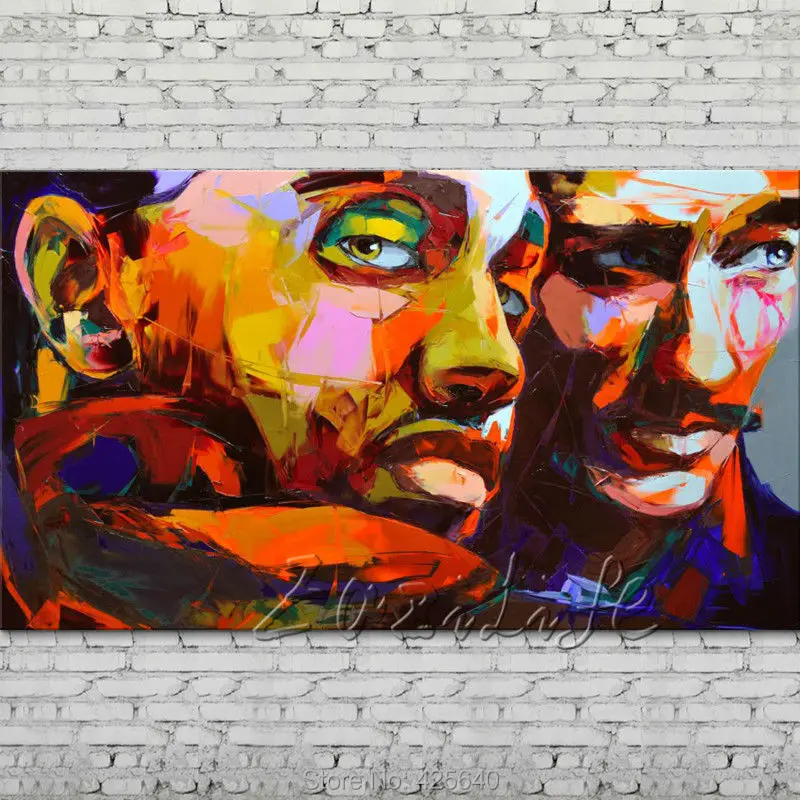 Палитра с ножом портрет картина маслом абстрактное лицо человека ручная роспись