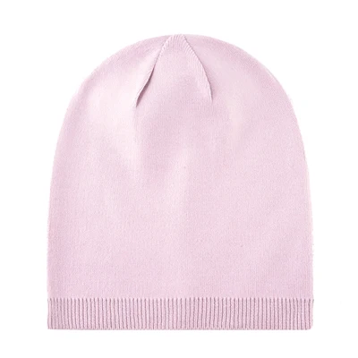 PINK TQMSMY, осенняя и весенняя тонкая объемная женская шапка, Женская одноцветная вязаная шапка Skullies, женская вязаная шапка бини TMD39 - Цвет: PINK