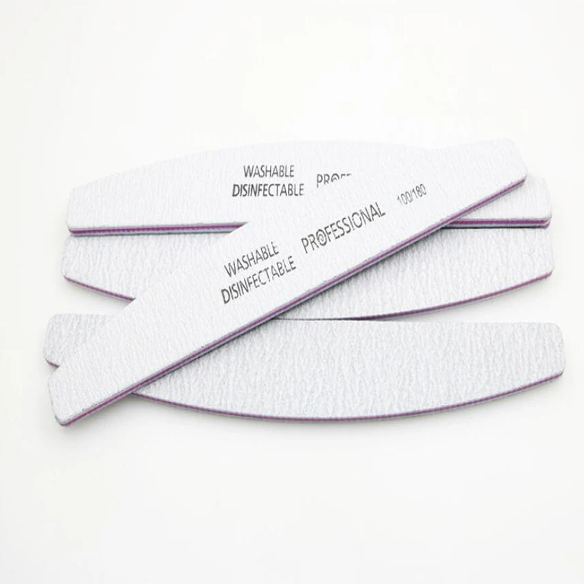 

25X Высококачественная Шлифовальная Пилка Для ногтей 100/180 Грит лунный стиль профессиональные пилки для ногтей инструменты для маникюра и пе...