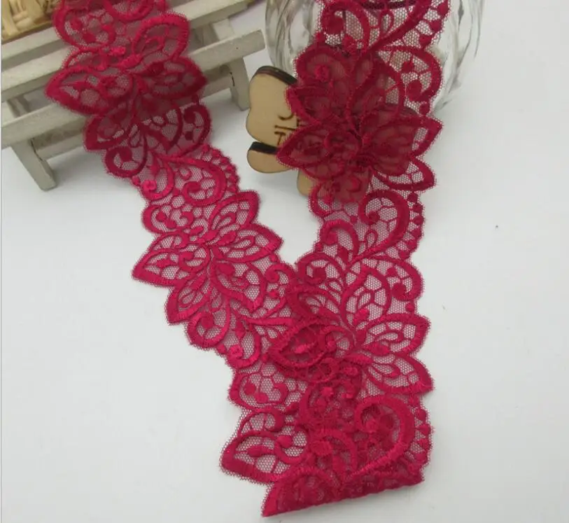 1 метр винтажное Золотое красное свадебное платье вышитая кружевная отделка