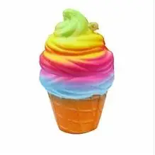 10cm height ice crea Jumbo Smiley Rainbow Squishy медленно поднимающийся имитационный хлеб торт ароматическая забавная игрушка для снятия стресса для детей детская игрушка - Цвет: 10cm height ice crea