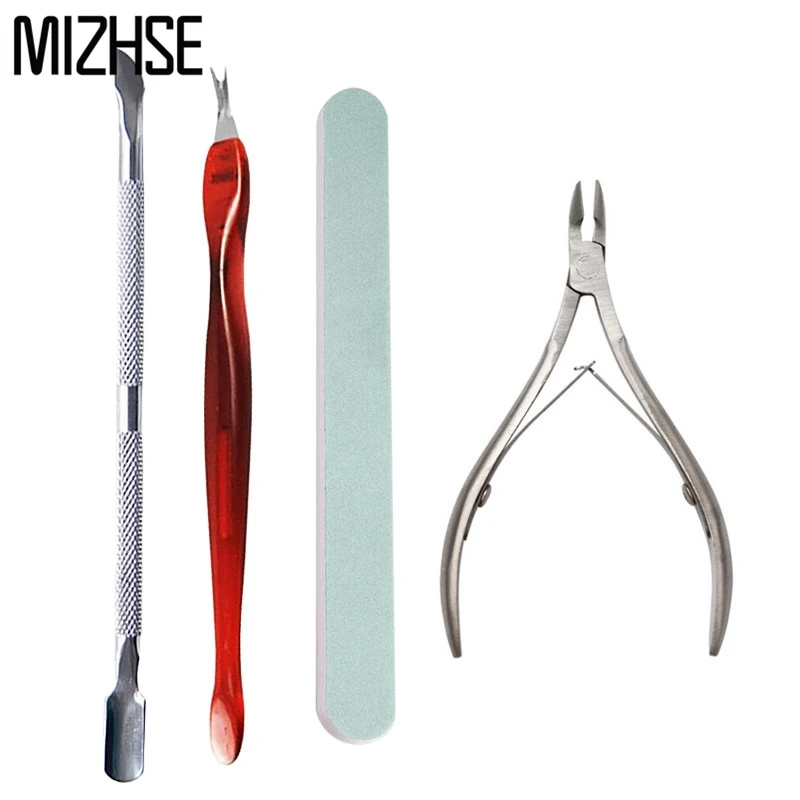 MIZHSE 4 шт./компл. пилки для дизайна ногтей УФ гель удаления кутикулы удалитель