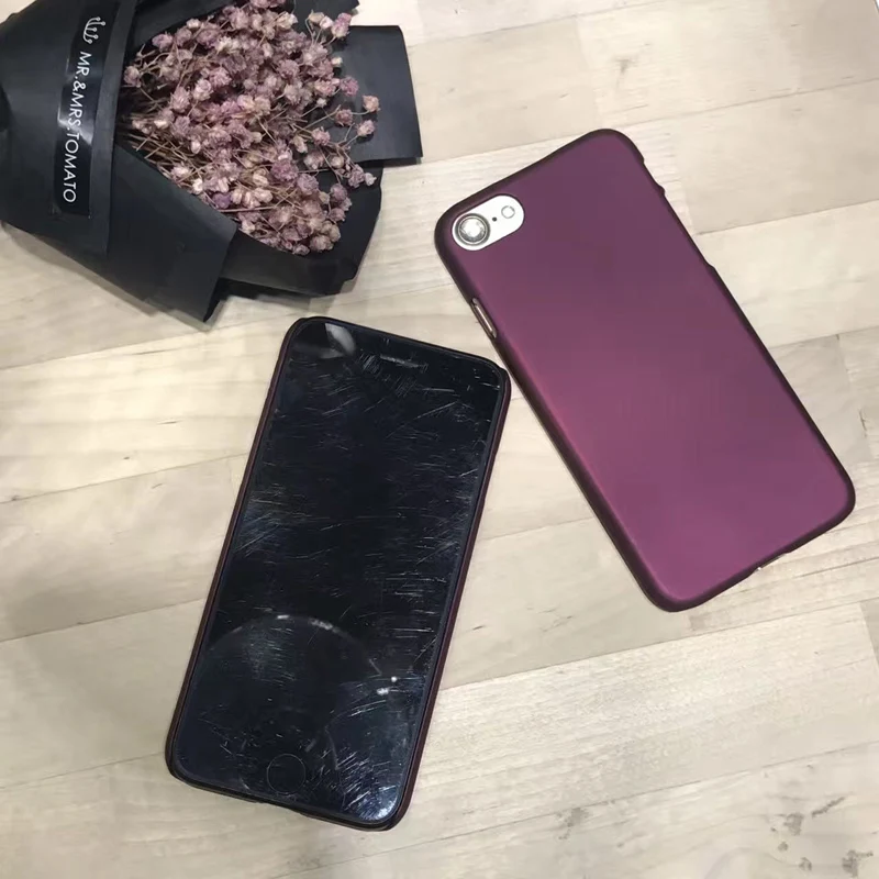 Luxury Wine Red Phone Cases for iPhone 7/6/6S/8 Plus, 5/5S/SE, XS - Fashionable Hard PC Frosted Cover Capa Fundas image 3