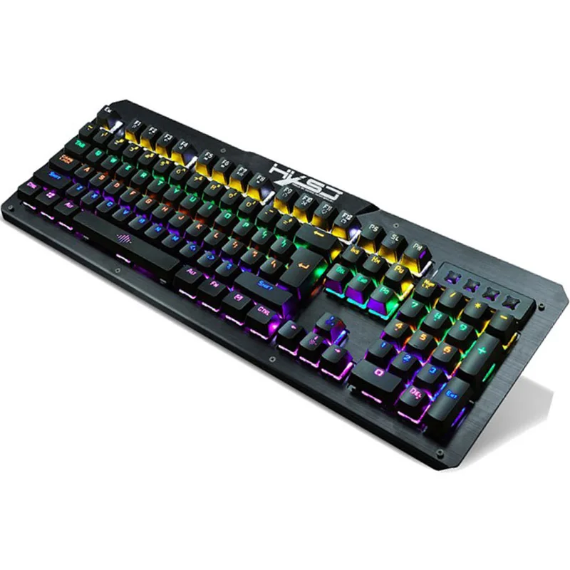 Black keyboard Настоящая механическая клавиатура подсветка клавиатура геймера плата клавиатуры красный переключатель rgb USB проводной 104 клавиш зеленая ось QWERTY английский - Цвет: Black keyboard