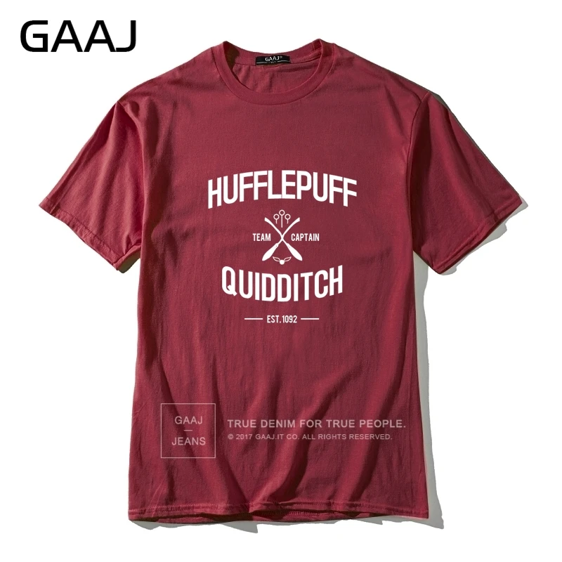 Мужская футболка "Hufflepuff Quidditch Team", летние футболки высокого качества для мужчин, футболки, мужская одежда, повседневная забавная футболка с принтом# R1N9T