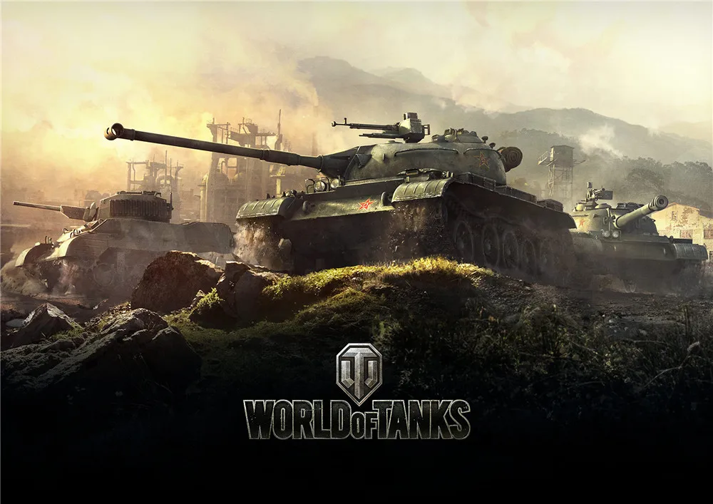Синий World of Tanks постеры, игровые наклейки на стену с белым покрытием, бумажные принты для украшения дома, гостиной, спальни, бара, домашнего искусства, бренд - Цвет: Синий