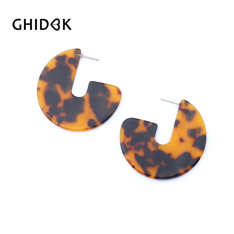 Женские винтажные серьги кольца GHIDBK с леопардовым принтом и черепашками