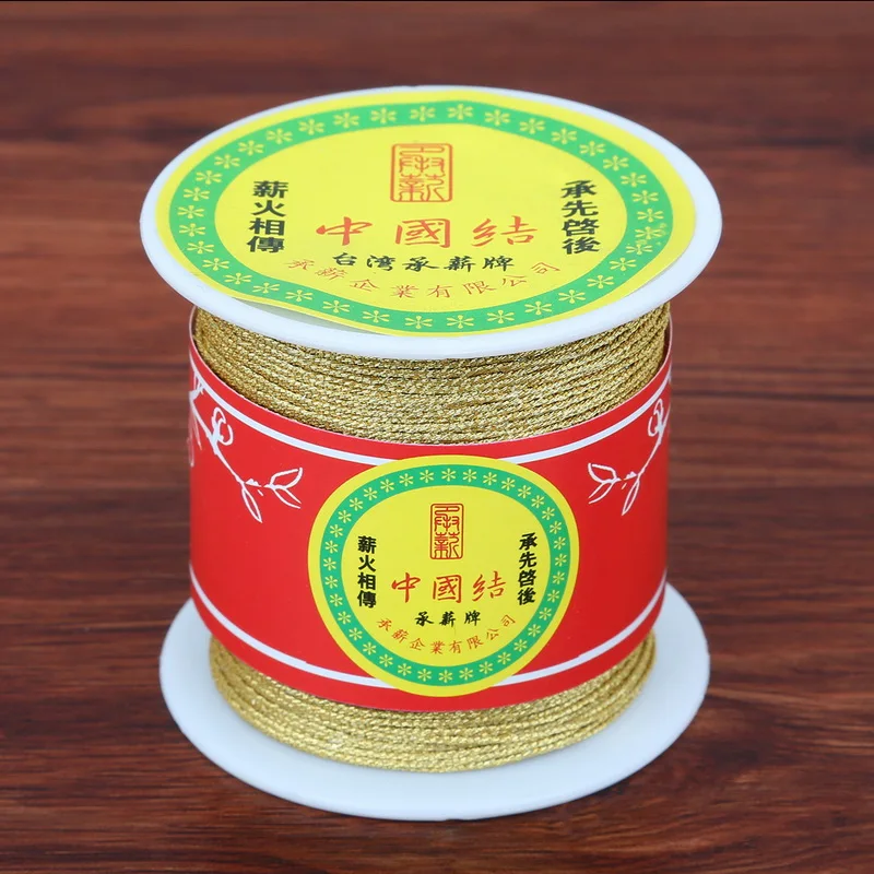 1 мм 60 ярдов/рулон золотая линия шнур красная плетеный нитка китайский узел