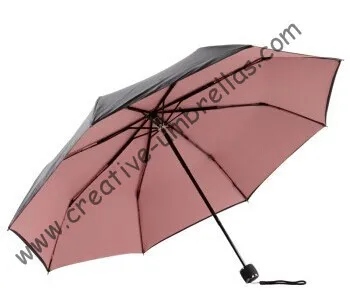 Anti-rust umbrellas three fold summer parasol hand open windproof bag UV protecting pink coating pantone colour | Дом и сад