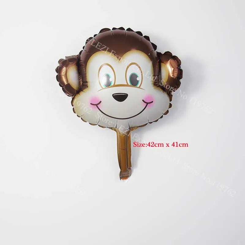 Monkey 8 шт. мини воздушные шары из фольги в виде животного День Рождения Декор детские подарки Детские игрушки Лев Обезьяна Зебра олень корова голова животного воздушный шар - Цвет: Monkey