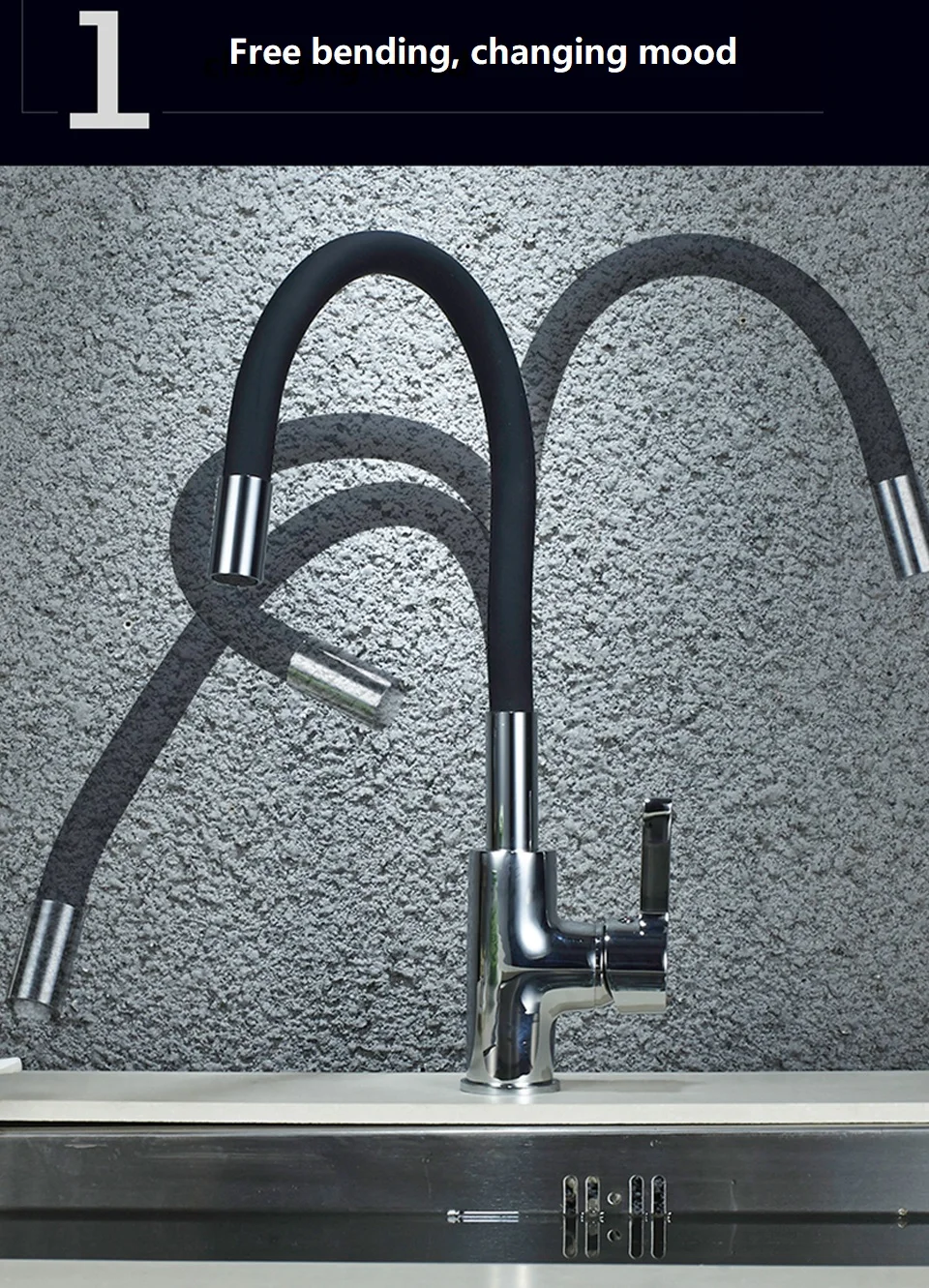 Senducs универсальный кухонный кран из твердой латуни для раковины с вращением на 360