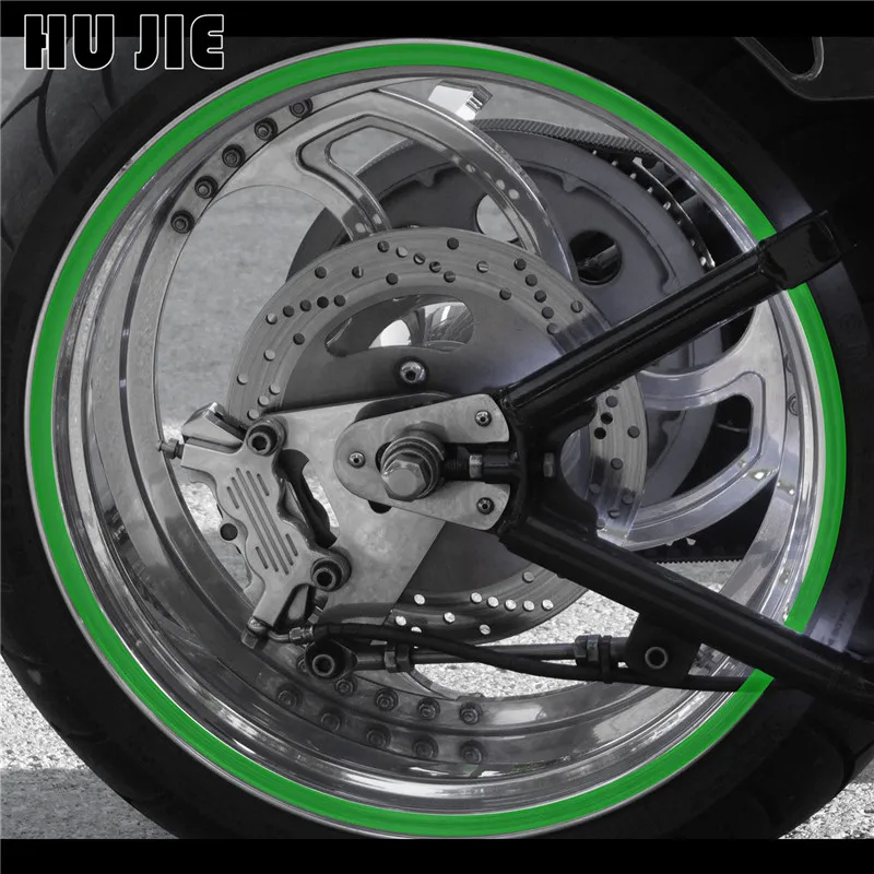 

16 Strips Reflective Motorcycle Car Bike Wheel Stickers Rim Stripe Wheel Decal Tape Sticker 18 Inch For Kawasaki NINJA 250 300