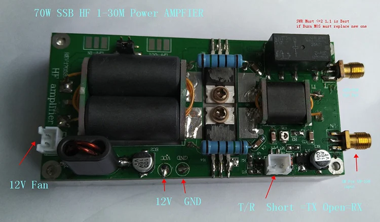 

Короткий волновой усилитель SSB HF 1-30 м мощность Ampfire 50-70 Вт Pout
