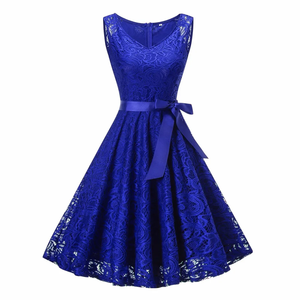 Женское кружевное платье подружки невесты винтажное без рукавов с V образным