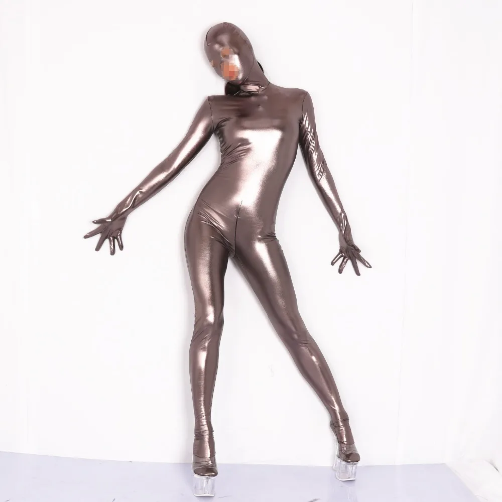 Сексуальное кожаное боди из искусственной кожи полностью блестящее