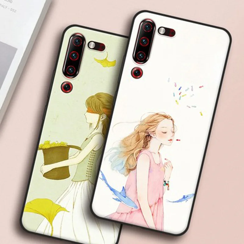 Чехол для Lenovo Z6 pro мягкий силиконовый чехол телефона из ТПУ с цветочным рисунком