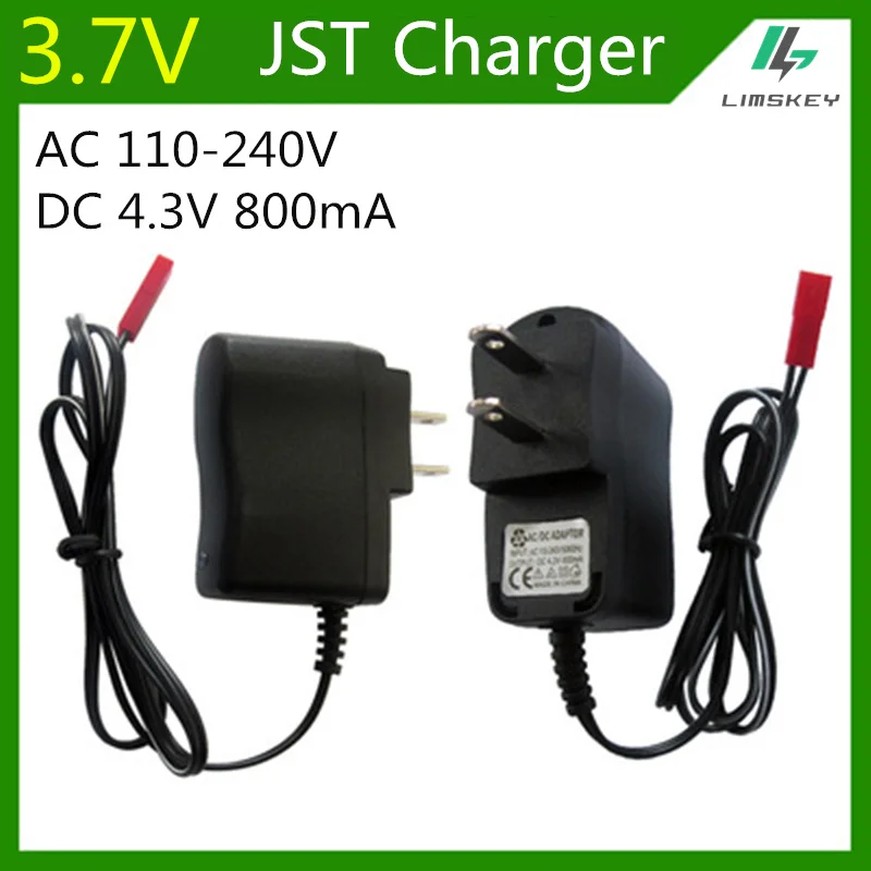 Зарядное устройство с разъемом JST, 3,7 в 800 мА для 1S Lipo аккумуляторов, зарядное устройство для MJXRC X400 X500 X800 игрушек, ру игрушек, переменный ток 110-220 В, постоянный ток 4,3 в, 800 мАч