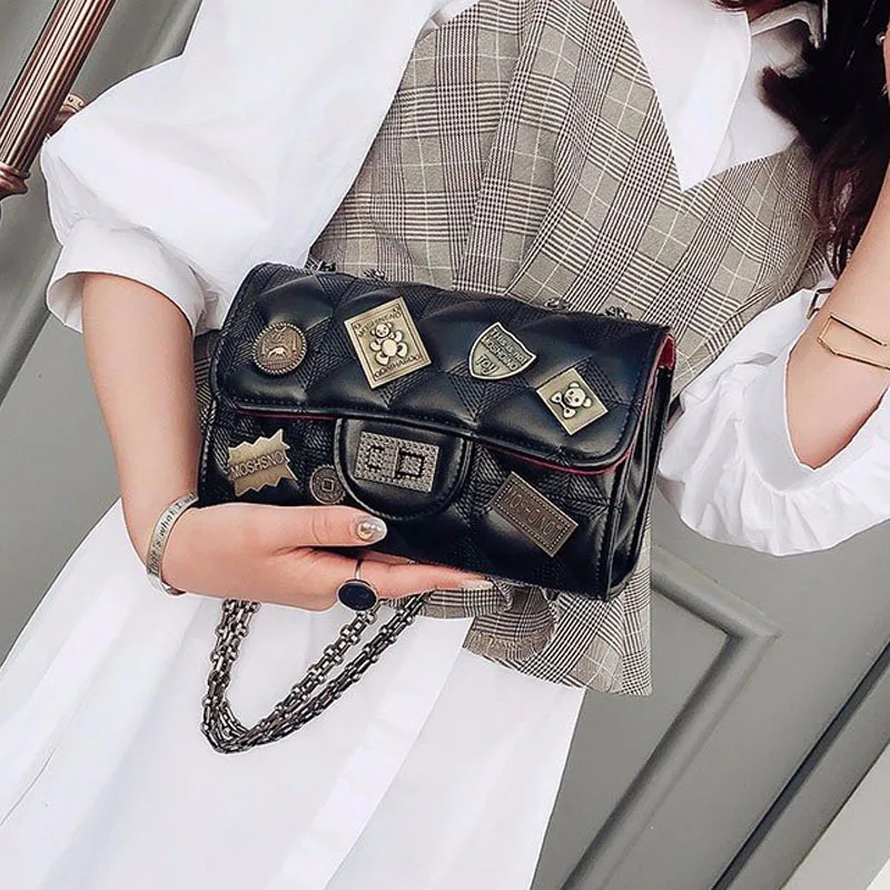 Роскошная женская сумка в нескольких стилях модная с заклепками на плечо из