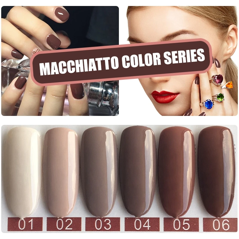 Macchiatto Color YIFEI высокое качество УФ-гель для ногтей набор 10 мл замачиваемый лак для ногтей Vernis полуперманентные украшения ногтей УФ-гель лак 6 шт - Цвет: Macchiatto Color