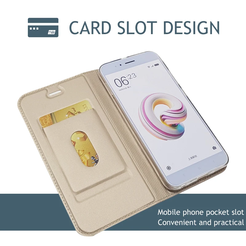 Чехол для Xiaomi MI 5X A1 мягкий чехол из искусственной кожи с подставкой и отделением